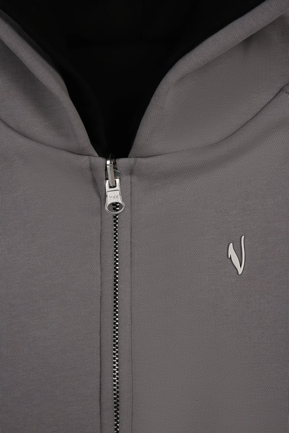 Reversible Double Hood Zip-Hoodie（Black/Grey）