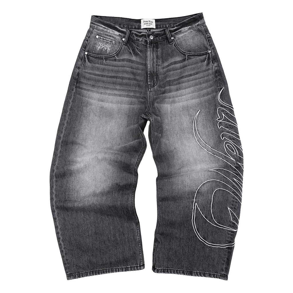 Jeansshorts "HERITAGE" - Tvättad svarta