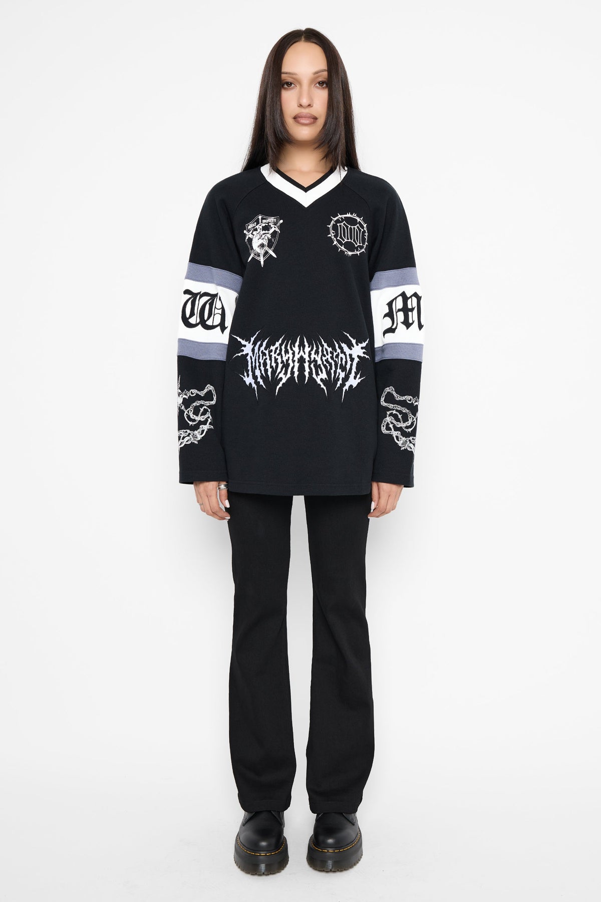 Destroy oversized hockeyshirt