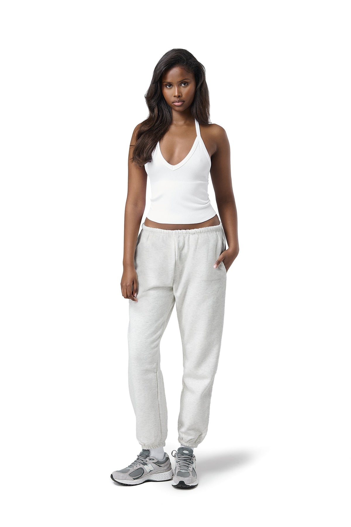 Pantalon de jogging resserré Series en gris chiné clair