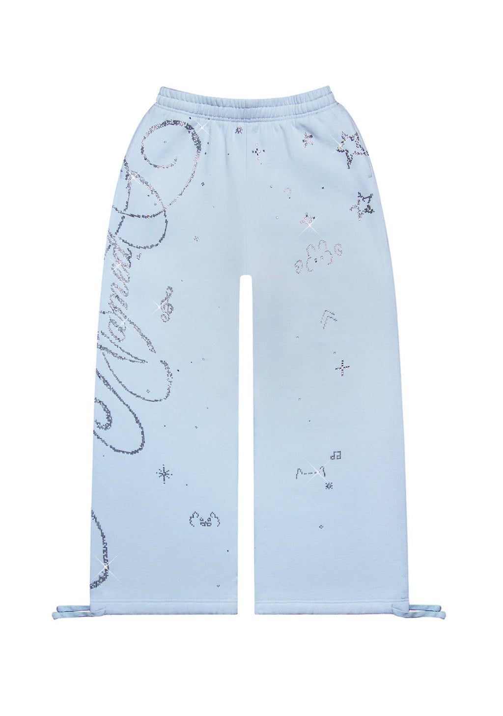 DREAMER STRASS-TEDDY OVERSIZE-JOGGINGHOSE BABYBLAU