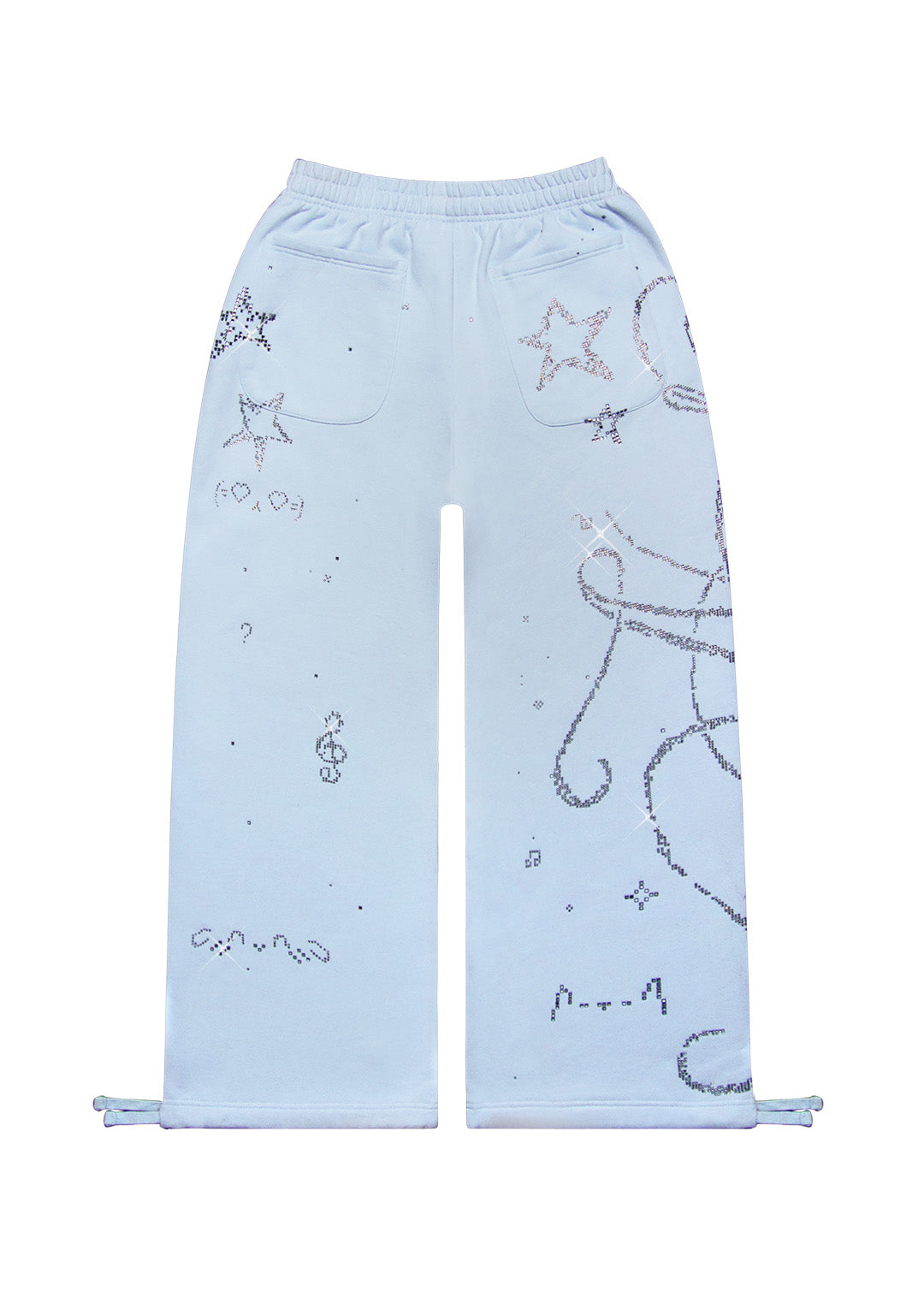 DREAMER STRASS-TEDDY OVERSIZE-JOGGINGHOSE BABYBLAU