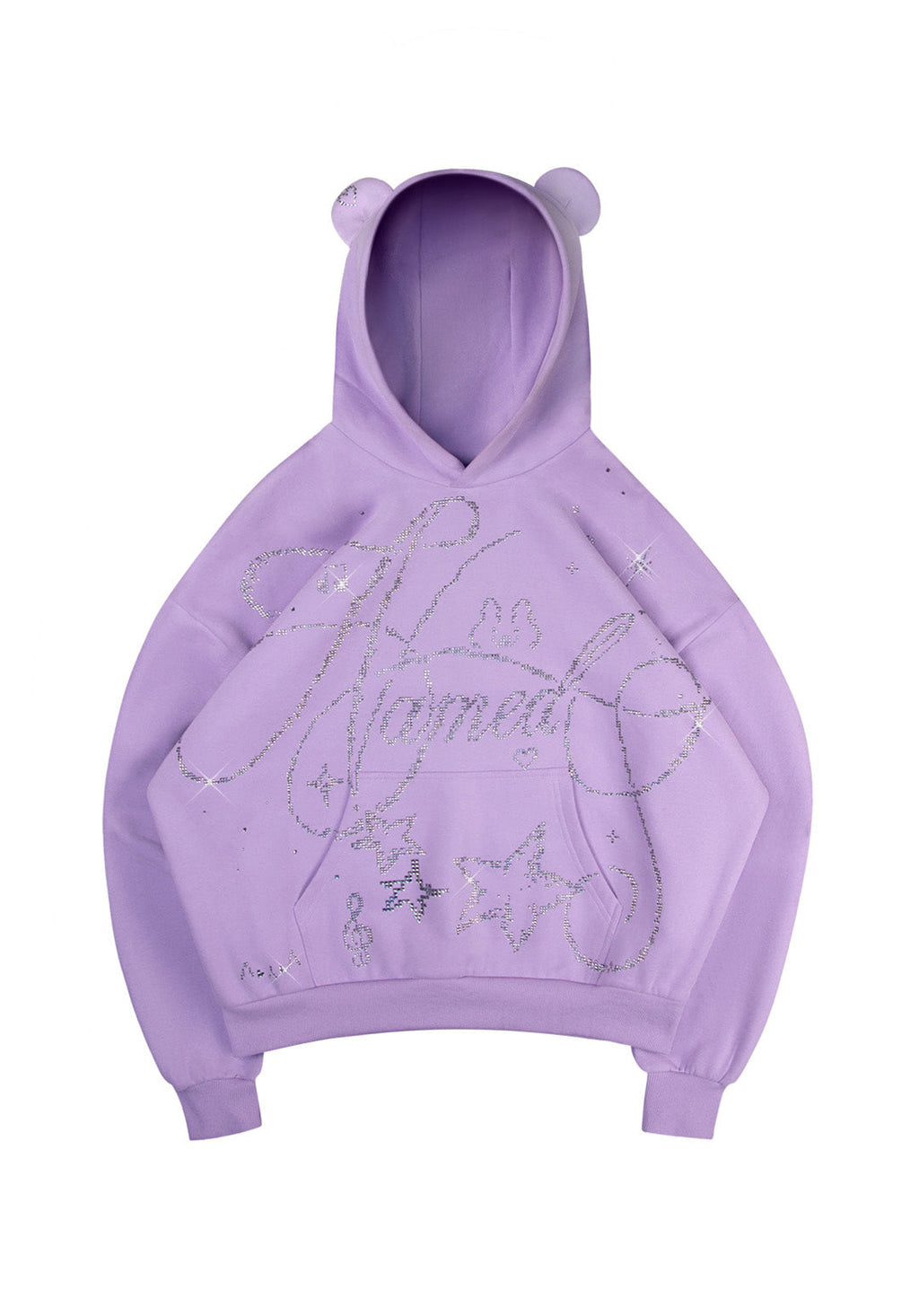 SUDADERA CON CAPUCHA DREAMER TEDDY DE PEDRERÍA LILA
