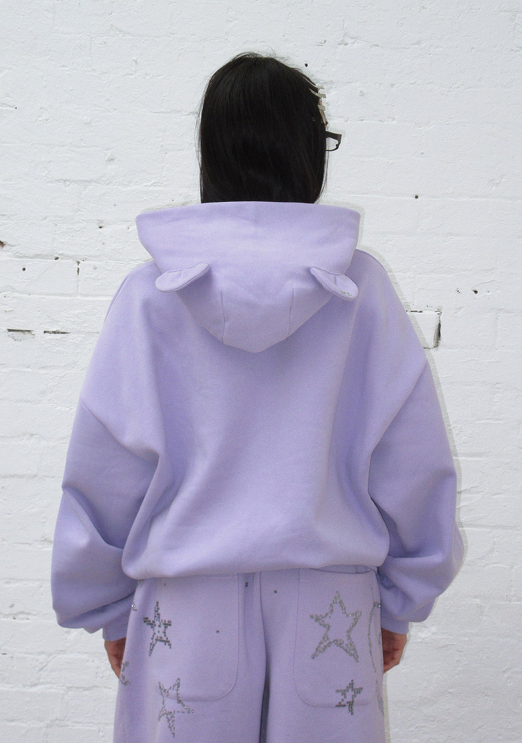 SUDADERA CON CAPUCHA DREAMER TEDDY DE PEDRERÍA LILA
