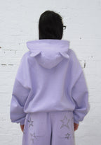 DREAMER RHINESTONE TEDDY PULLOVER HOODIE LILAC