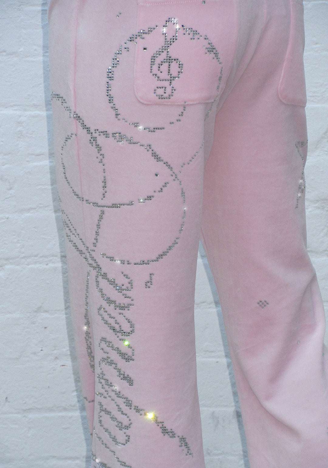 DREAMER STRASS-VELOURS-JOGGINGHOSE BABYROSA