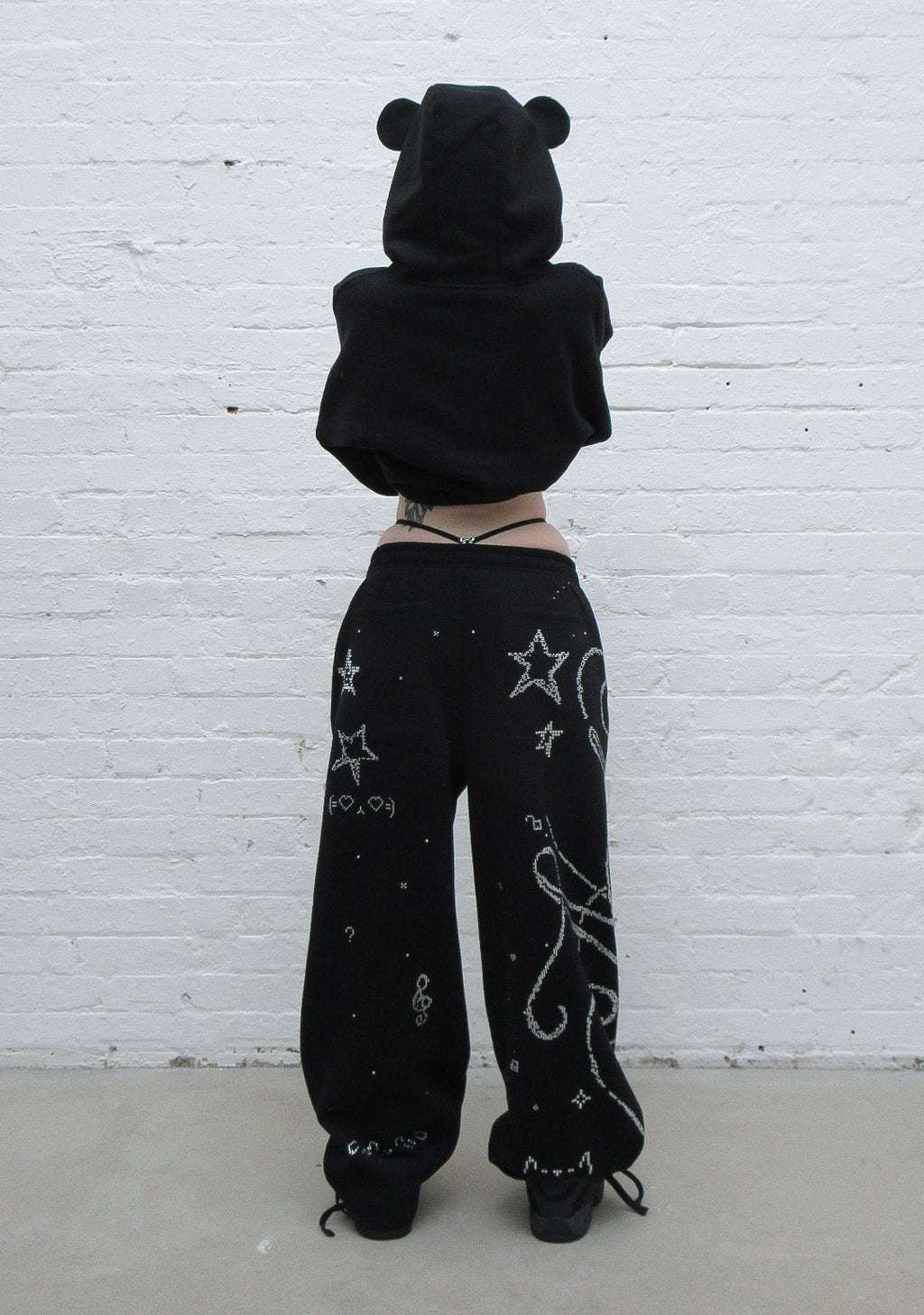 DREAMER STRASS-TEDDY OVERSIZED-JOGGINGHOSE SCHWARZ