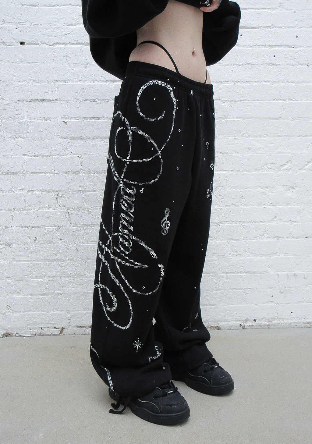 DREAMER STRASS-TEDDY OVERSIZED-JOGGINGHOSE SCHWARZ