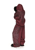 DUSK RHINESTONE OVERSIZED SWEATPANTS DARK RED