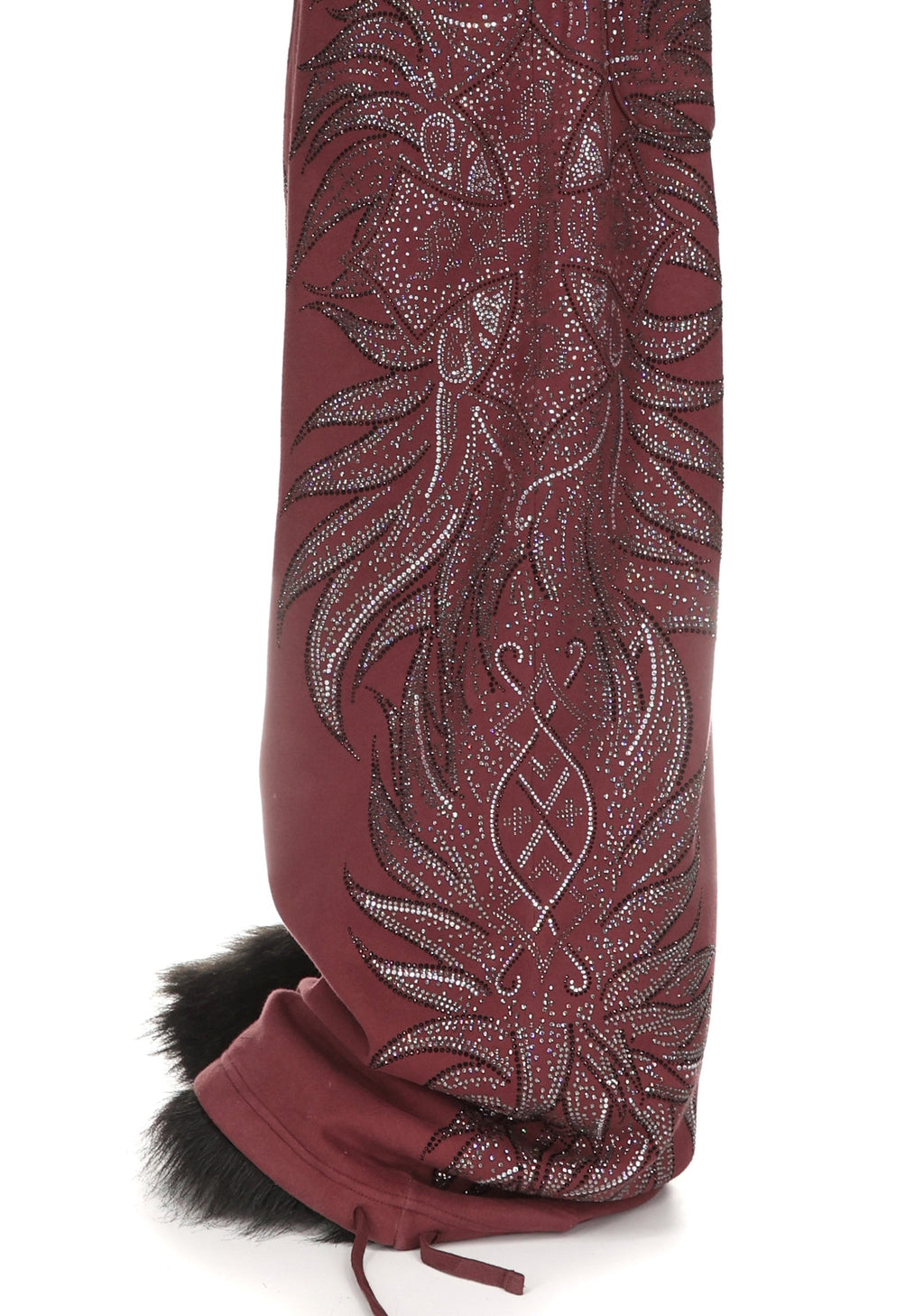 Pantaloni della tuta oversize con strass DUSK rosso scuro