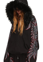DUSK RHINESTONE ZIP HOODIE BLACK