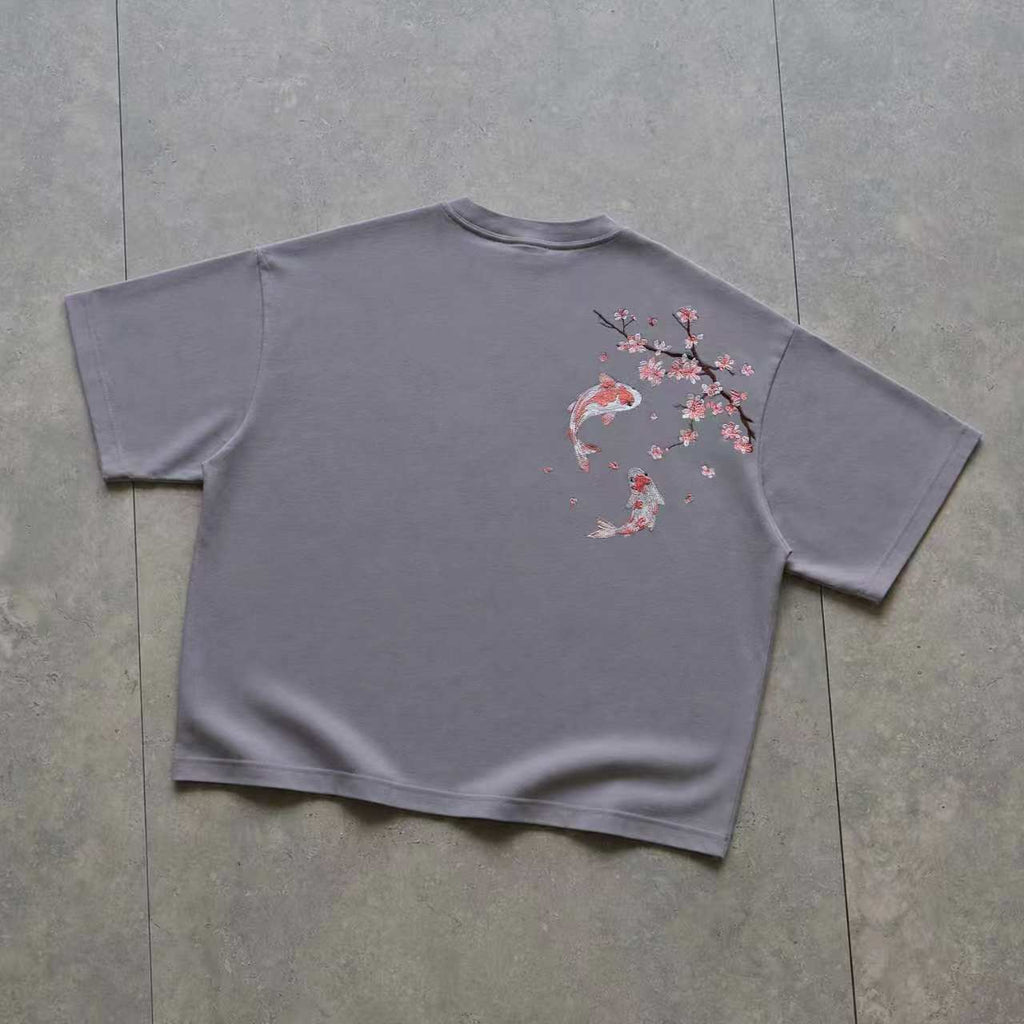 T-shirt « Sakura Koi » - Anthracite