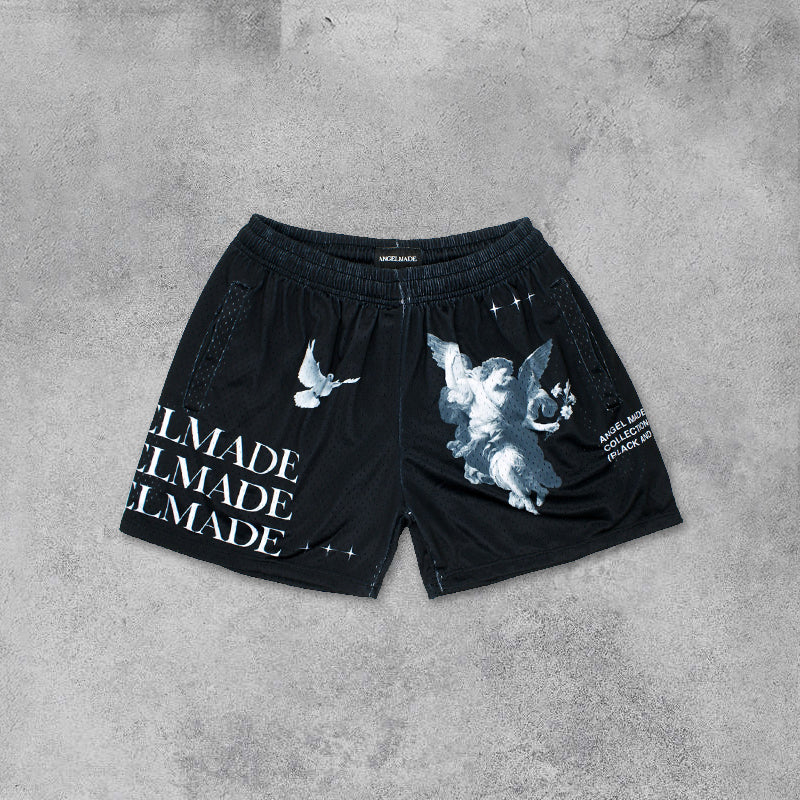 Angel Made Peace Dove Mesh Street Shorts
