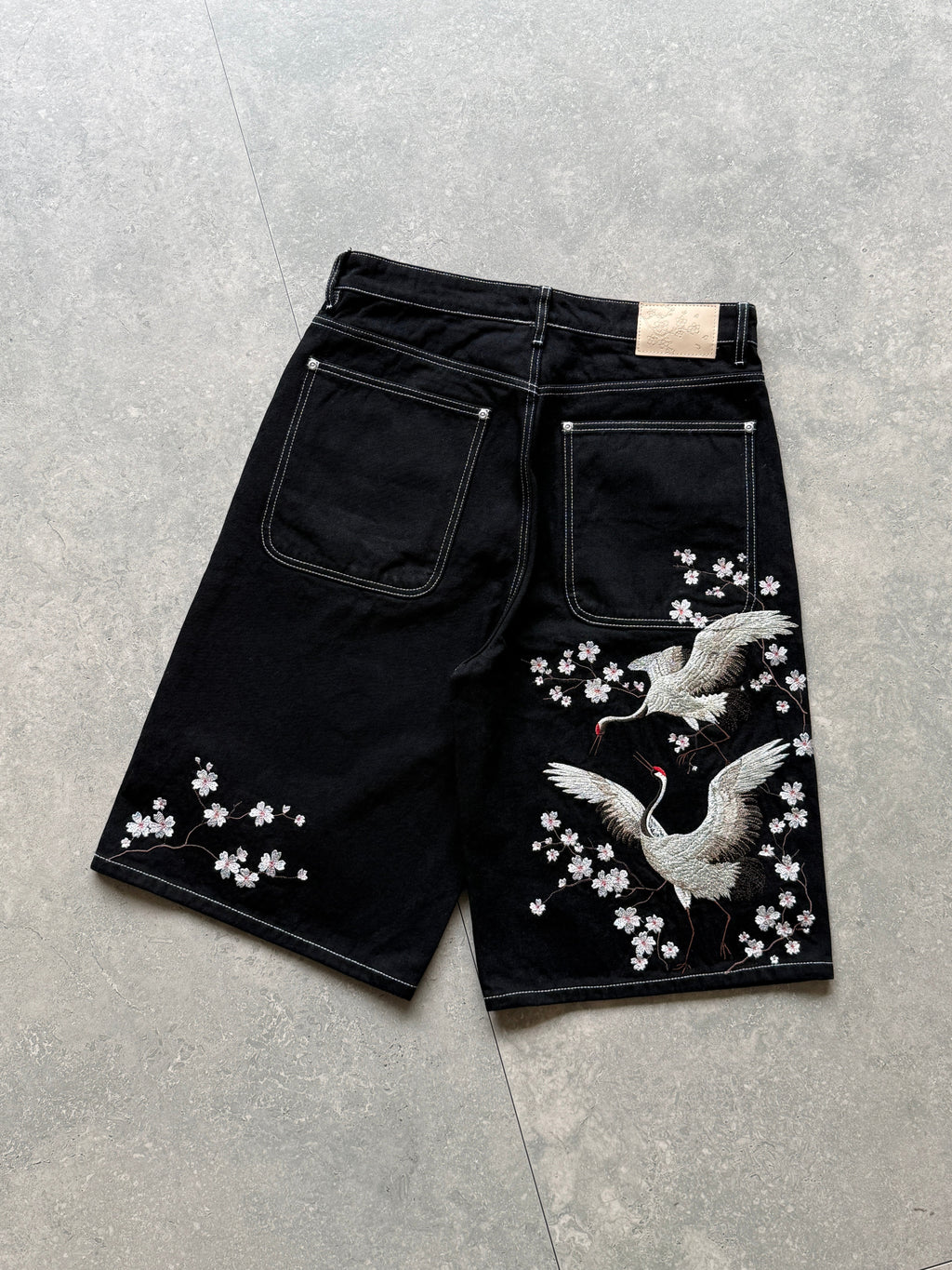 “Silver Crane” Baggy Jorts