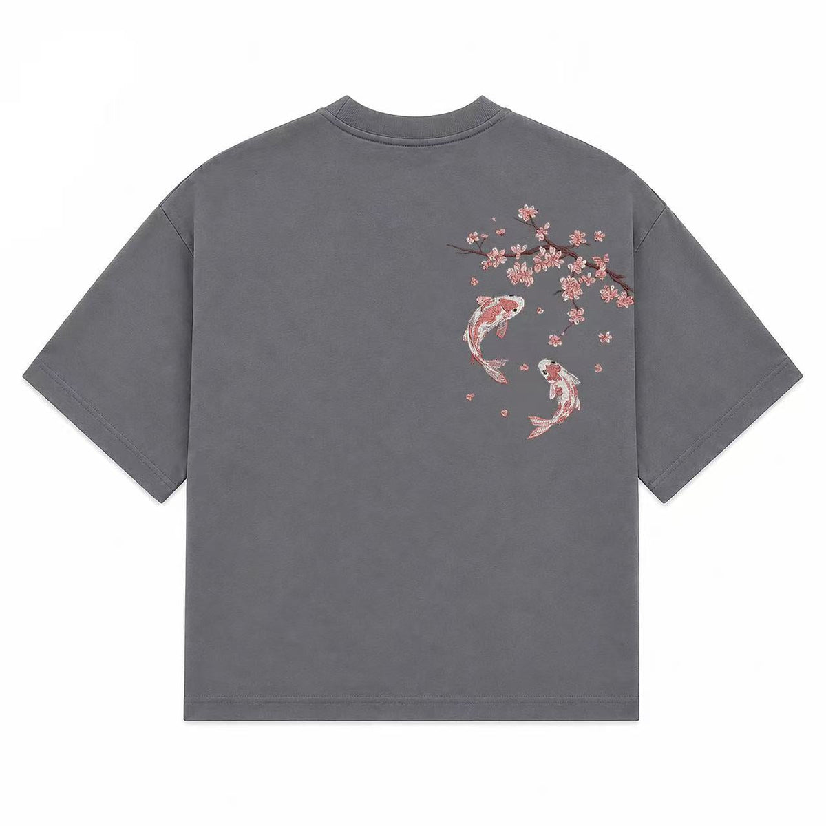 “Sakura Koi” T-shirt-Charcoal