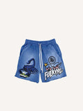 Shorts mit Skorpion-Grafik- und Schriftzug-Print sowie Kordelzug in der Taille