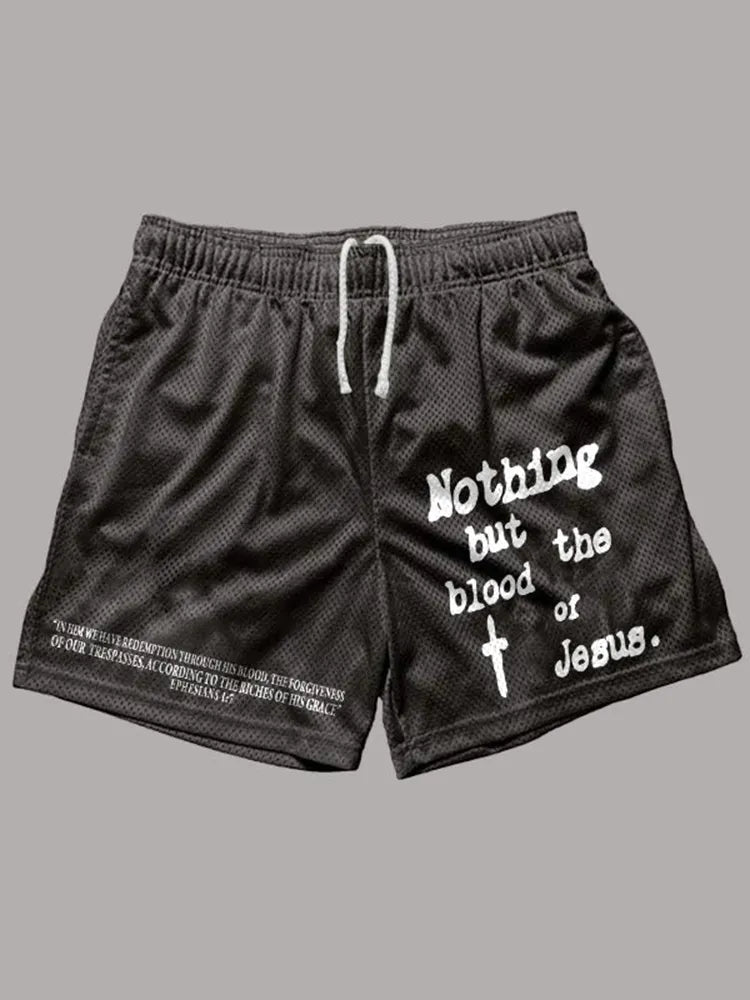 Krótkie spodenki z nadrukiem Nothing But Blood Of Jesus