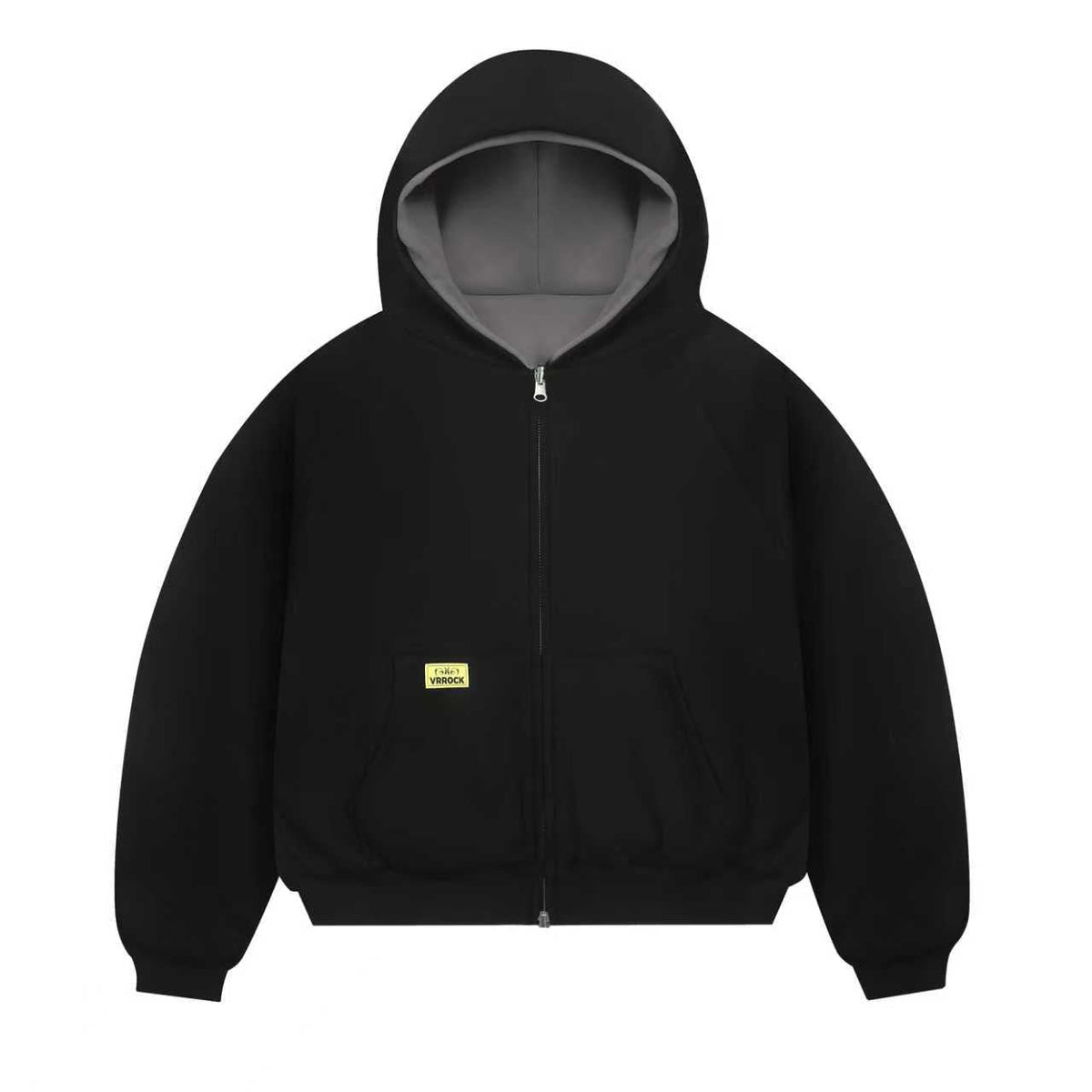 Reversible Double Hood Zip-Hoodie（Black/Grey）