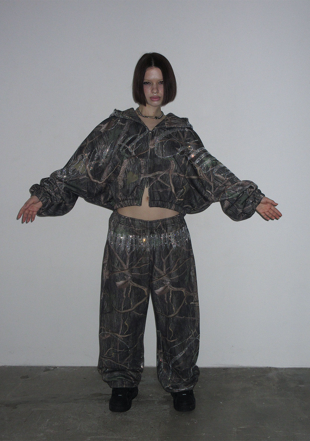ENEMY RHINESTONE-JOGGINGHOSE TREE-CAMO