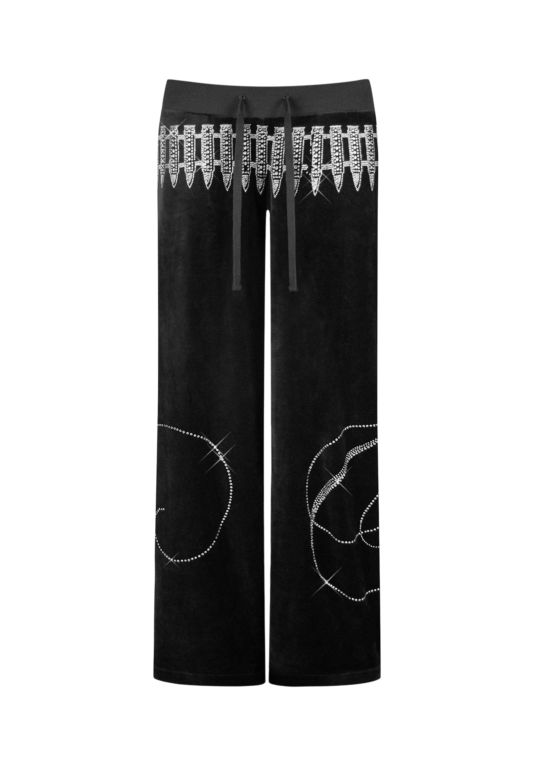 PANTALON DE JOGGING EN VELOURS AVEC STRASS ENEMY NOIR