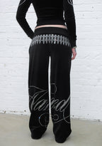 PANTALONES DEPORTIVOS DE VELOURI CON PEDRERÍA ENEMY NEGROS