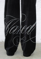 PANTALONES DEPORTIVOS DE VELOURI CON PEDRERÍA ENEMY NEGROS