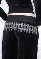 PANTALONES DEPORTIVOS DE VELOURI CON PEDRERÍA ENEMY NEGROS