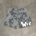 Lässige Shorts aus Mesh mit Fußabdruck-Camouflage-Muster
