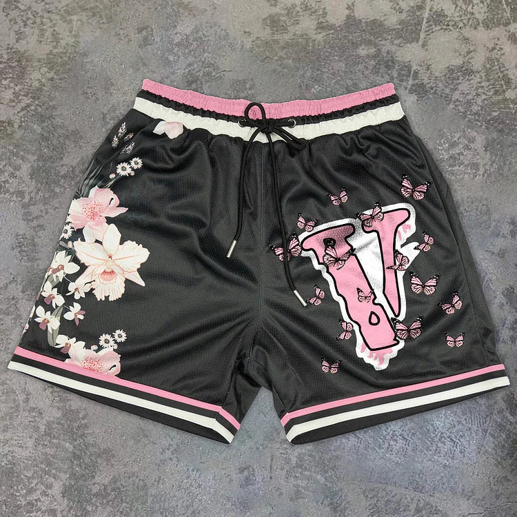 Tide Brand Blumen-Kunst Sportshorts