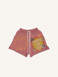 Shorts à cordon de serrage avec imprimé squelette, feu et lettres