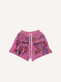 Pantaloncini con coulisse in vita e stampa tie-dye di animali, figure, grafica, sole, luna e scheletro