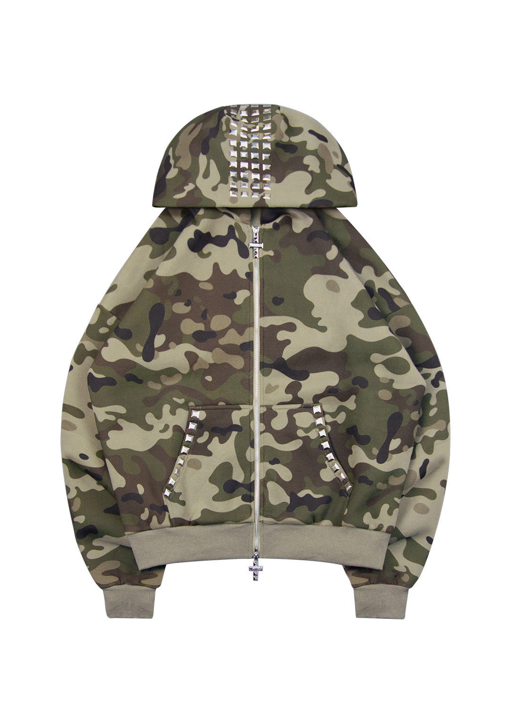 SWEAT À CAPUCHE ZIPPÉ À CLOUS FAITHFUL CAMOUFLAGE