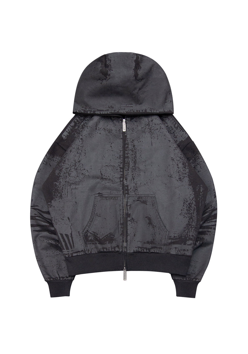 FAITHFUL ZIP-HOODIE IN LEDEROPTIK SCHWARZ