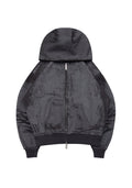 FAITHFUL ZIP-HOODIE IN LEDEROPTIK SCHWARZ