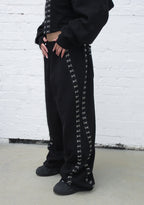 FALLEN HOOK AND EYE OVERSIZED SWEATPANTS BLACK