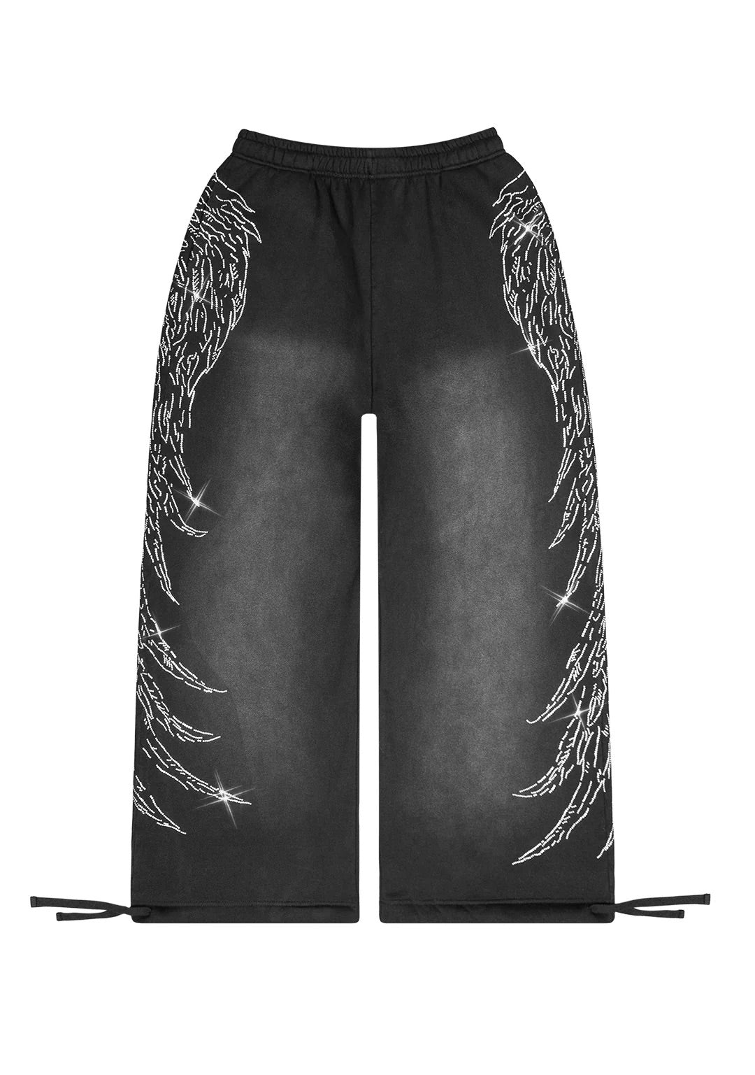 PANTALON DE JOGGING OVERSIZE À STRASS FALLEN NOIR DÉLAVÉ