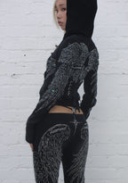 Pantaloni sculpt con strass FALLEN, nero slavato