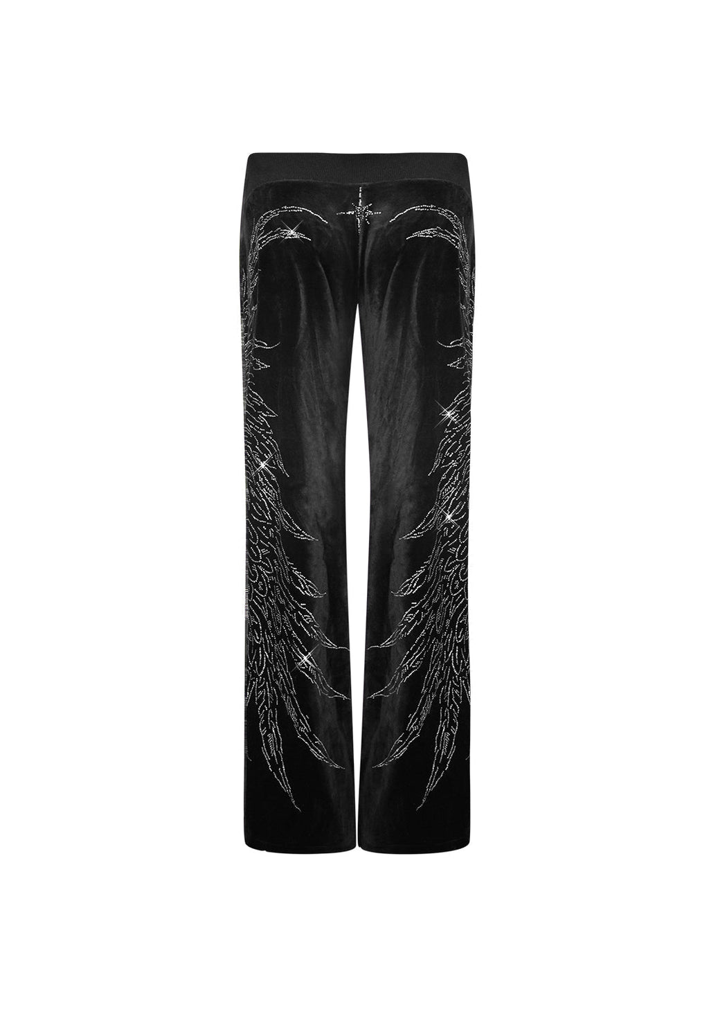 FALLEN RHINESTONE VELOUR-JOGGINGHOSE SCHWARZ