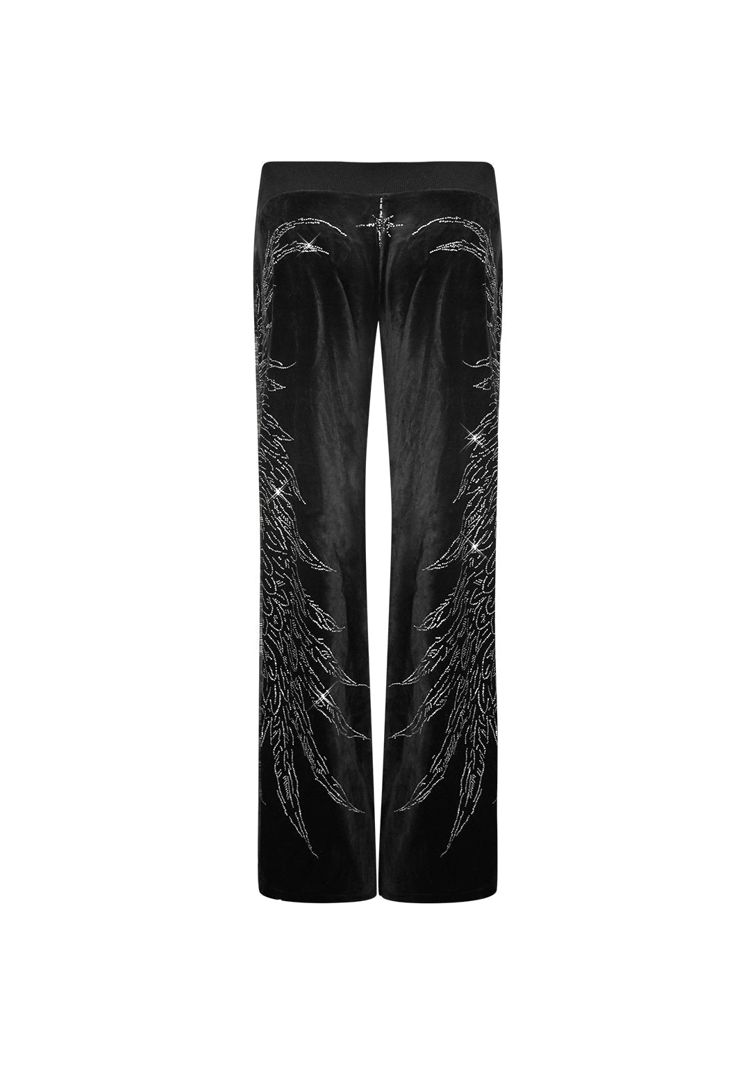 FALLEN RHINESTONE VELOUR-JOGGINGHOSE SCHWARZ