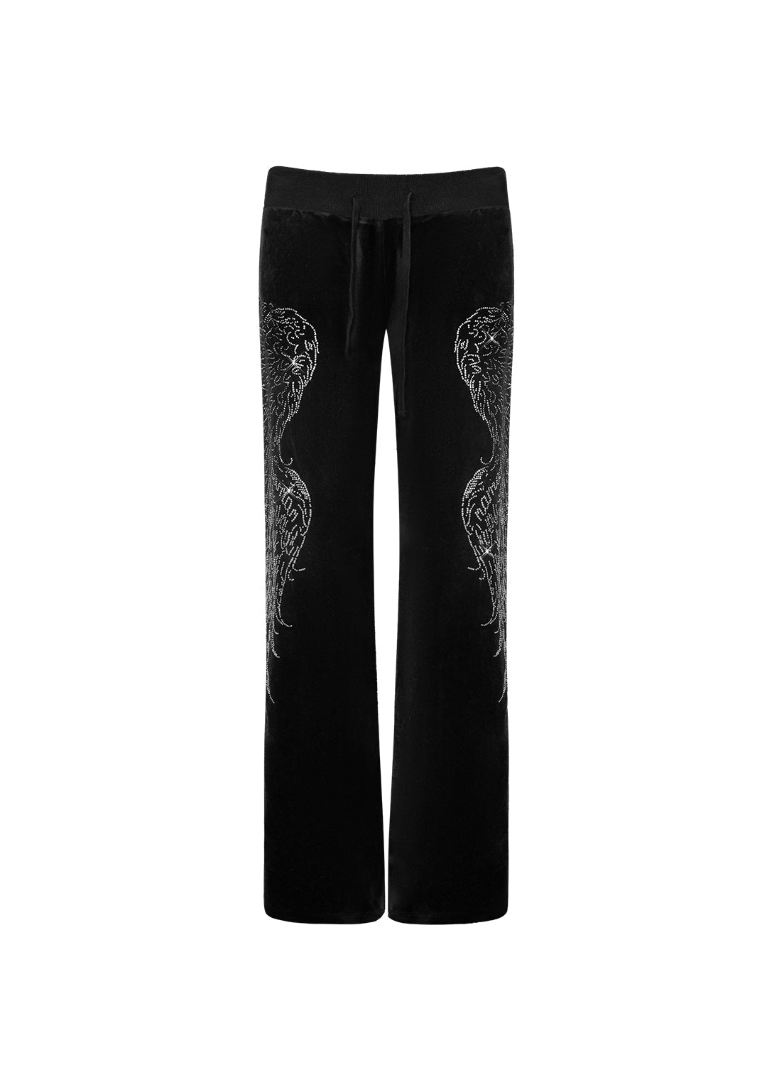FALLEN RHINESTONE VELOUR-JOGGINGHOSE SCHWARZ