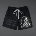 Skull Print Casual Street Mesh Shorts