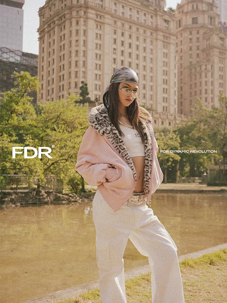 Veste en fourrure léopard Cyber Kitty
