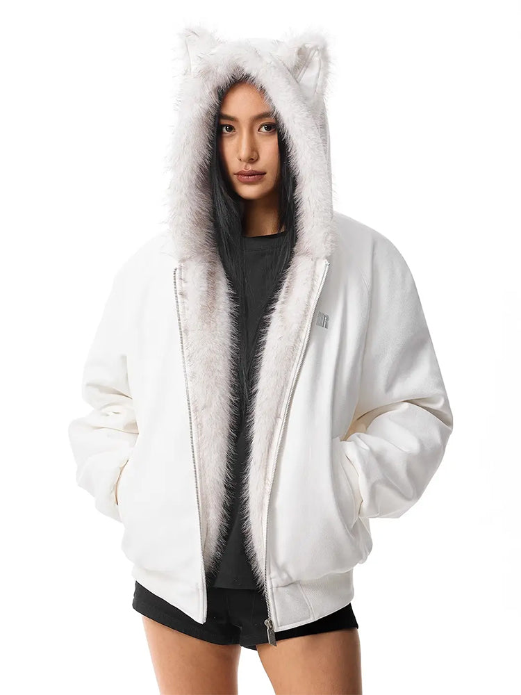 Veste en fourrure léopard Cyber Kitty