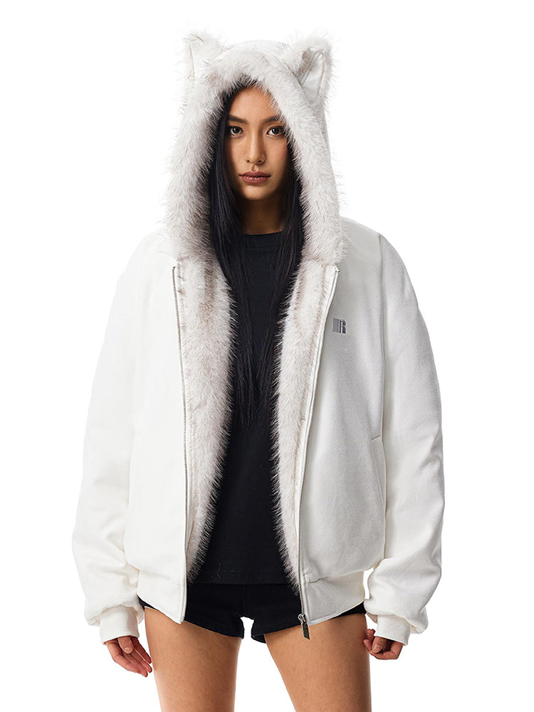 Veste en fourrure léopard Cyber Kitty