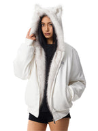 Veste en fourrure léopard Cyber Kitty
