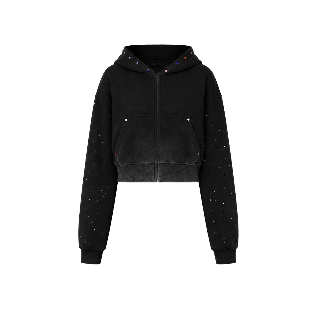 Crystal Stud Acid Hoodie&Sweatpants