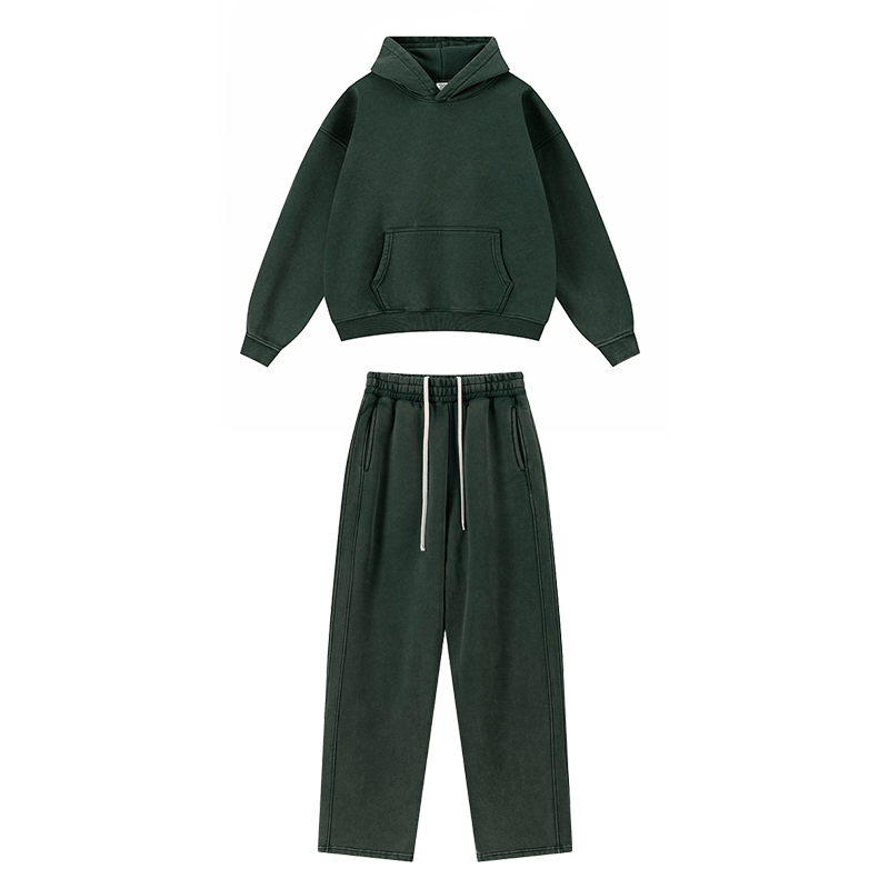 Boxy hoodie van gewassen fleece