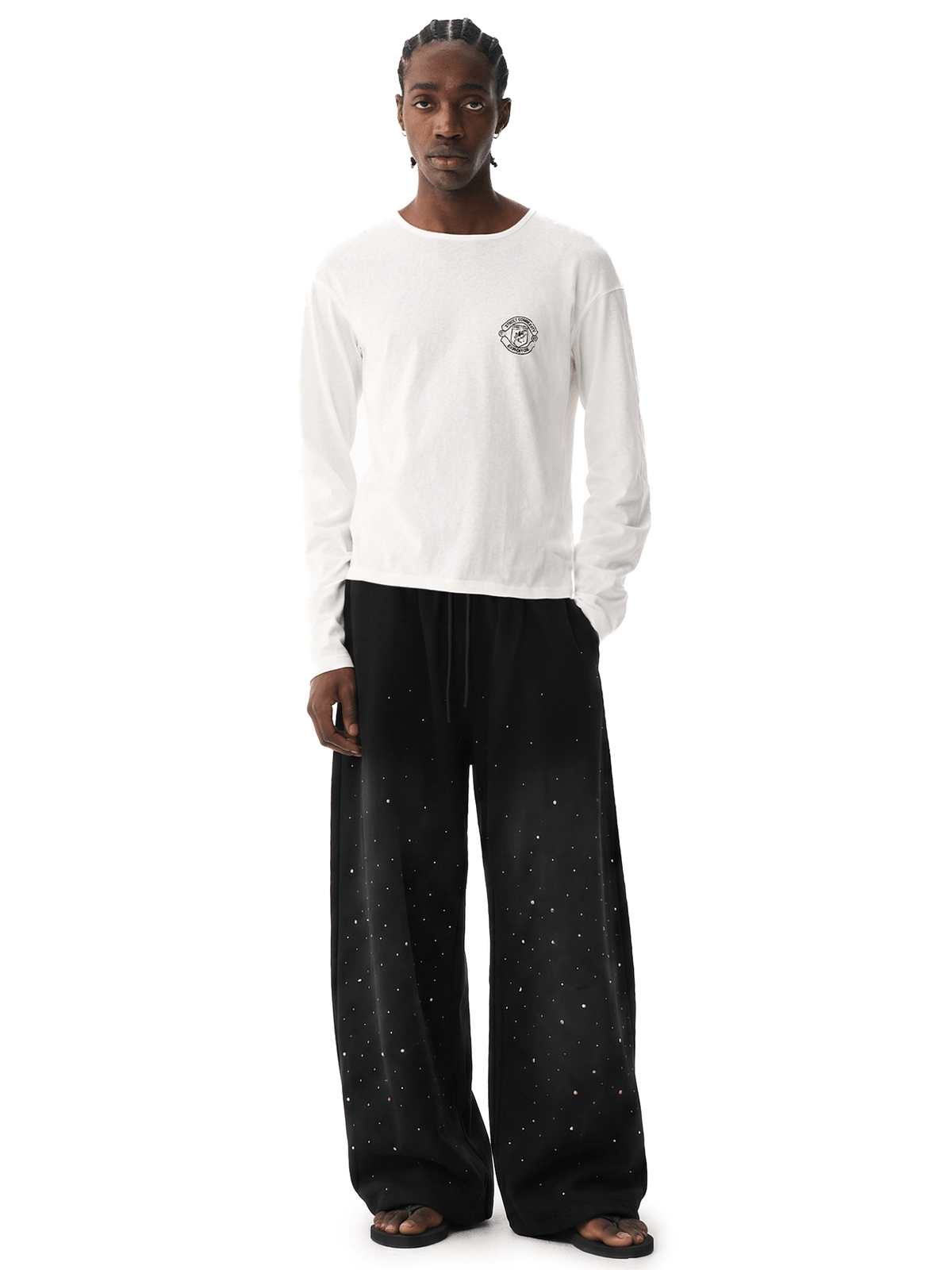 Crystal Stud Acid Hoodie&Sweatpants