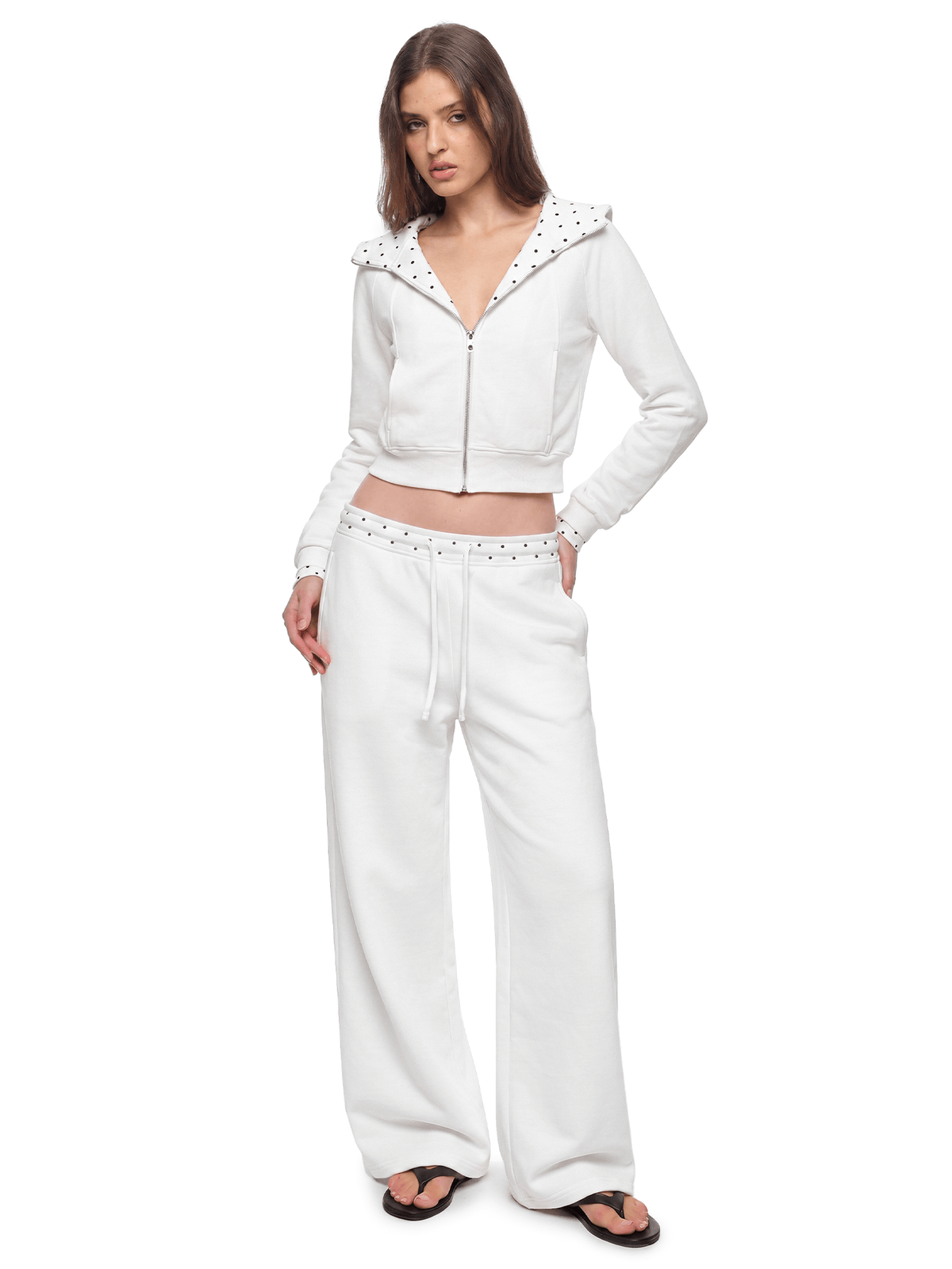 Polka Dot Cropped Hoodie