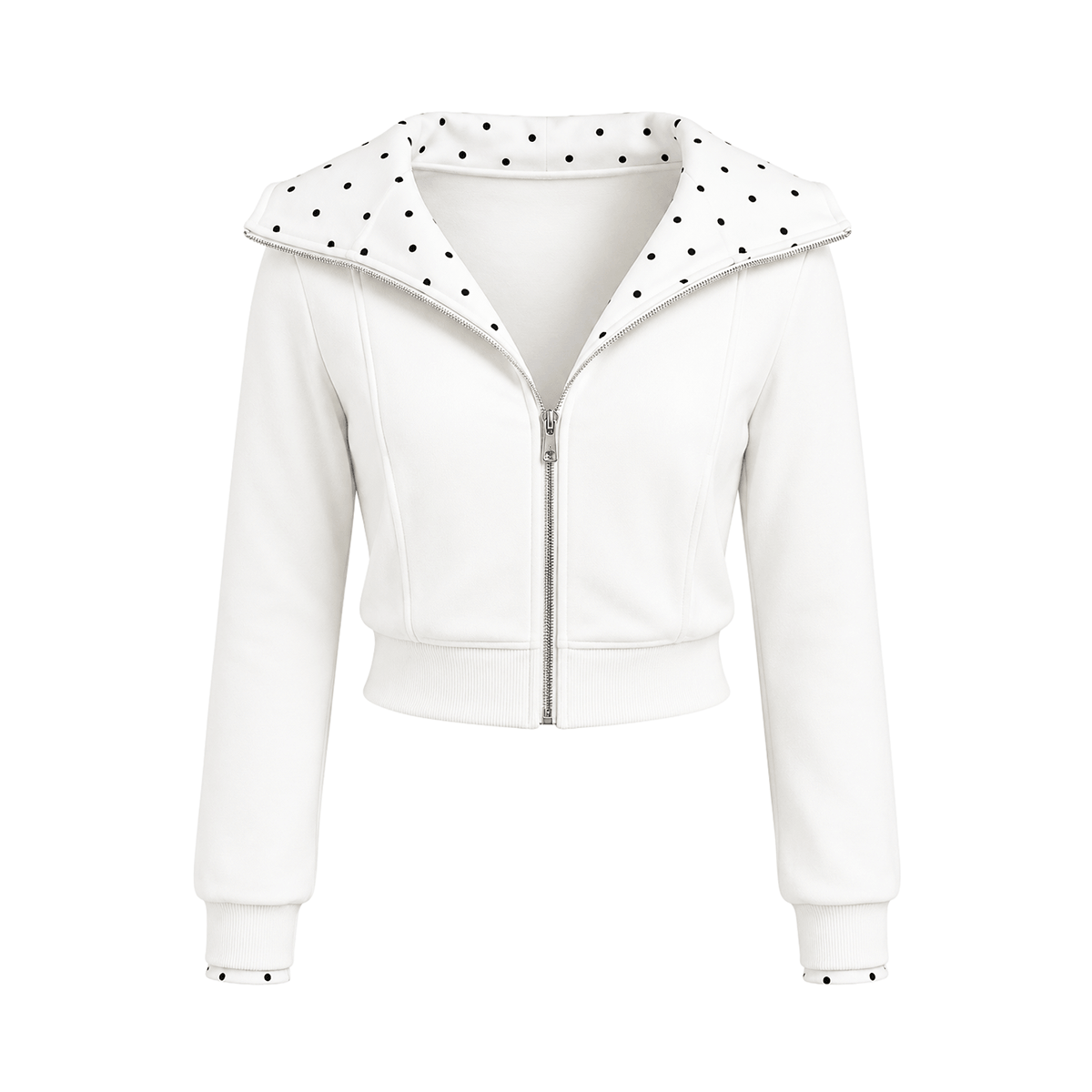 Polka Dot Cropped Hoodie